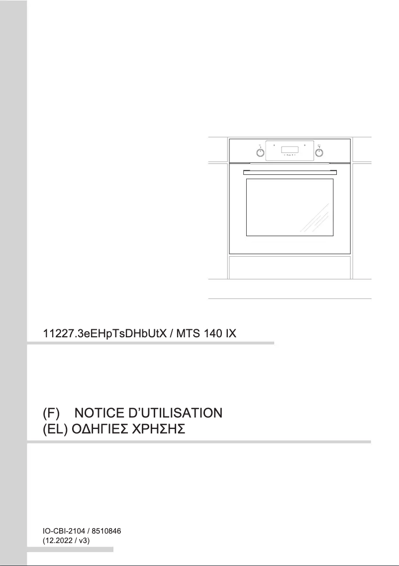 Page 1 de la notice Manuel utilisateur Amica MTS 140 IX