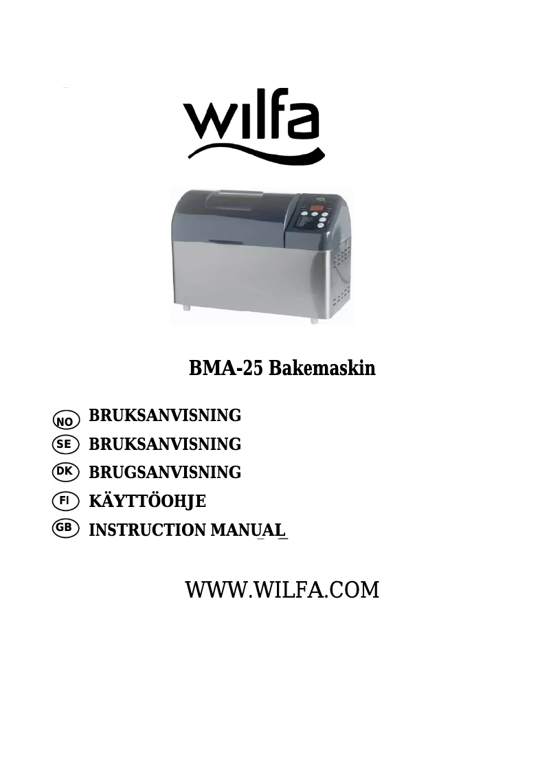 Page n°1 - Manuel utilisateur Wilfa BMA-25