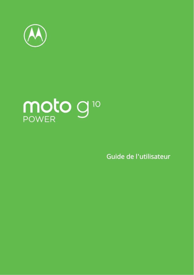 Page 1 de la notice Manuel utilisateur Motorola Moto G10 Power