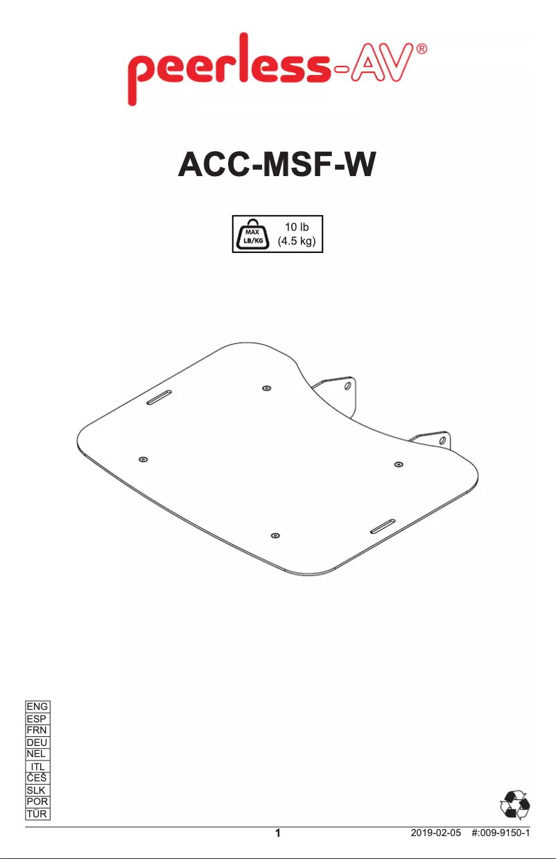 Page 1 of the manual User Manual Peerless-AV ACC-MSF-W