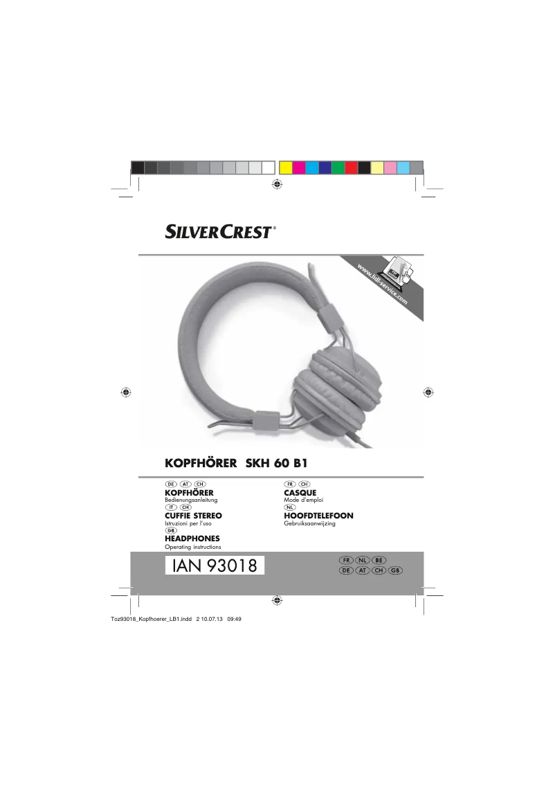 Page n°1 - Manuel utilisateur SilverCrest SKH 60 B1