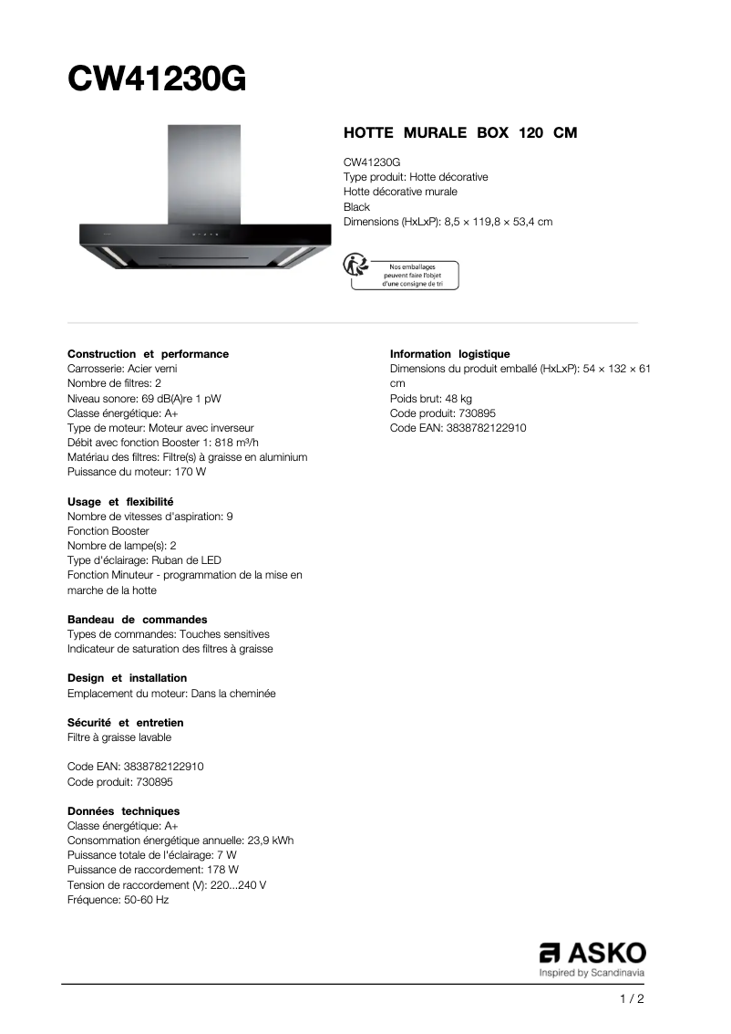 Imagen de la primera página del manual del dispositivo CW41230G
