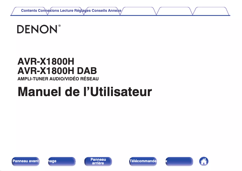 Page n°1 - Manuel utilisateur Denon AVR-X1800H DAB