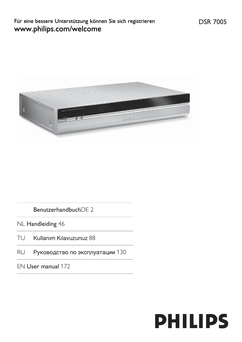 Page n°1 - Manuel utilisateur Philips DSR7005
