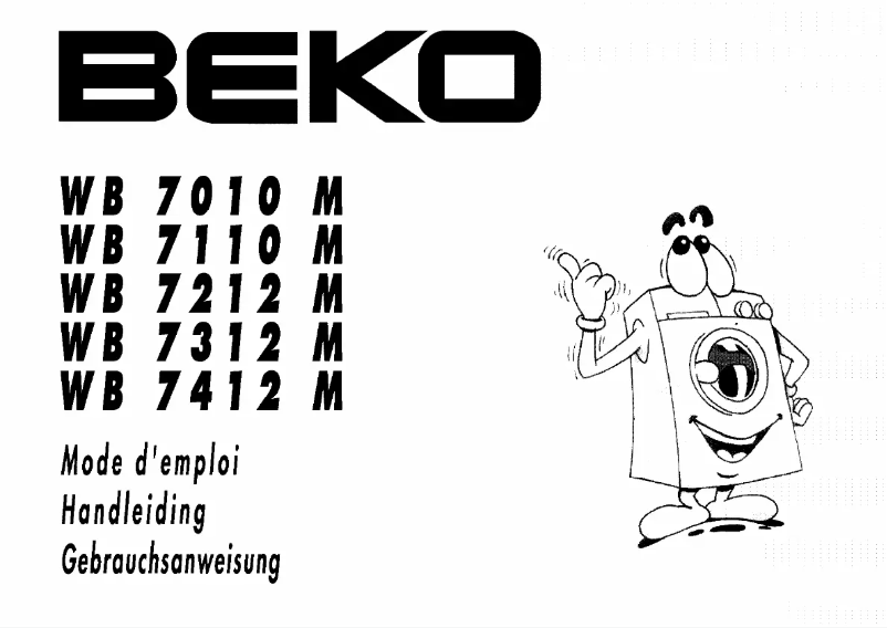 Page 1 de la notice Manuel utilisateur Beko WB7110