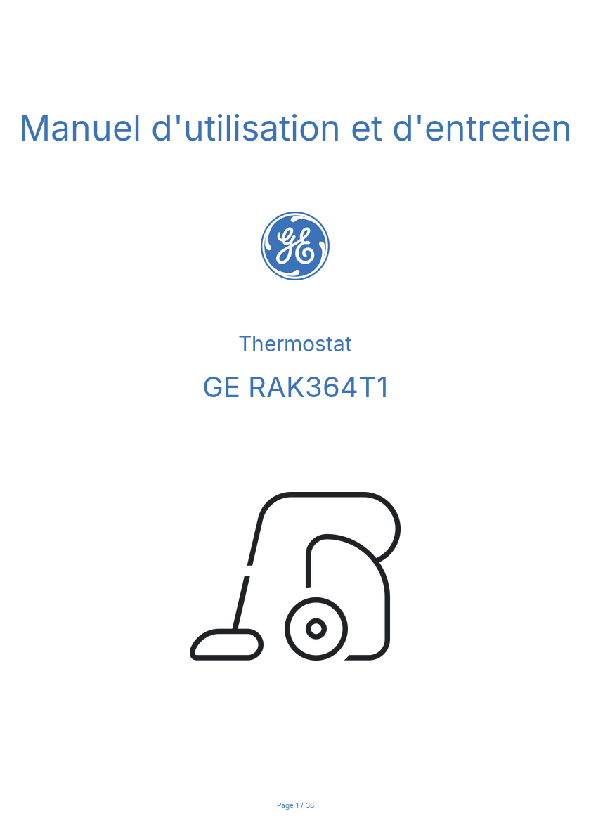 Image de la première page du manuel de l'appareil RAK364T1