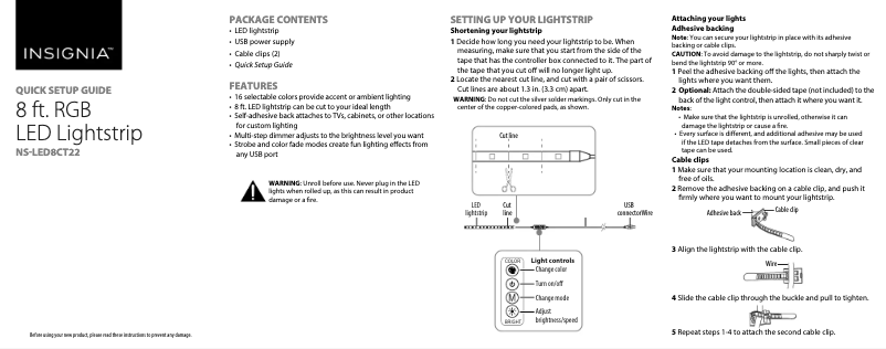 Image de la première page du manuel de l'appareil NS-LED8CT22