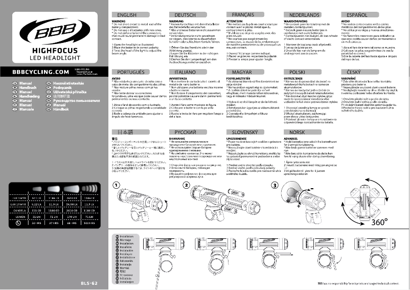 Página 1 del manual Manual de usuario BBB HighFocus BLS-62