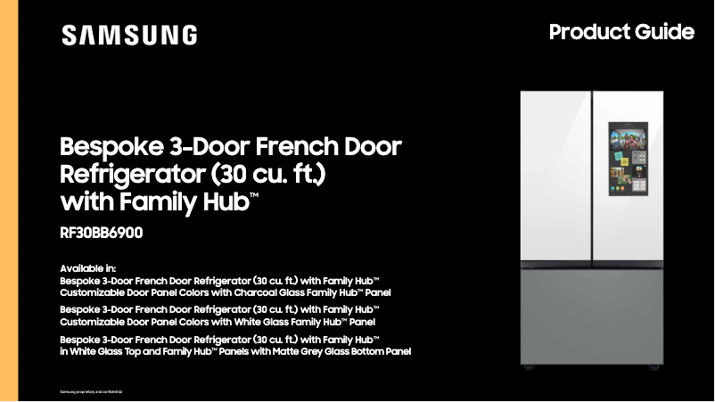 Page 1 de la notice Brochure Samsung RF30BB6900AW