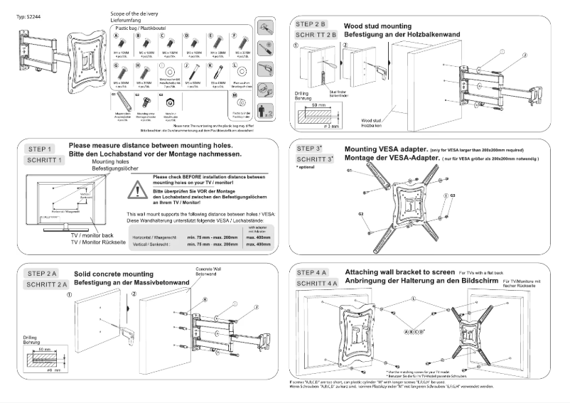 Page 1 de la notice Manuel utilisateur Ricoo S2244