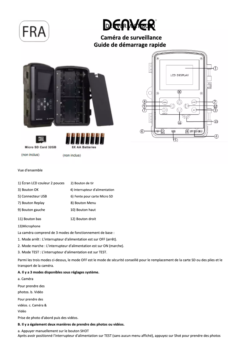 Page n°1 - Manuel utilisateur Denver WCT-8010