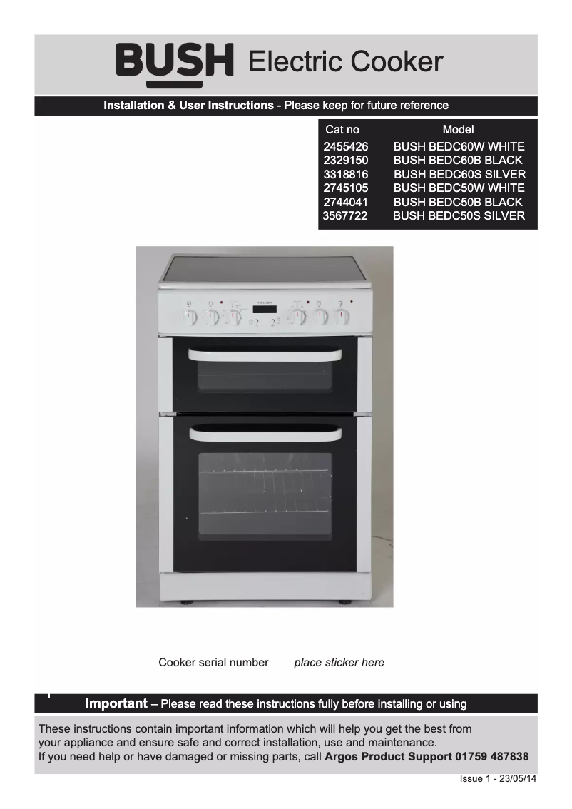 Image de la première page du manuel de l'appareil BEDC50W