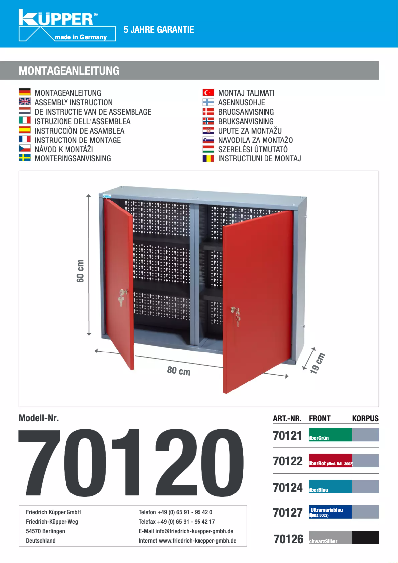 Page 1 de la notice Manuel utilisateur Küpper 70127