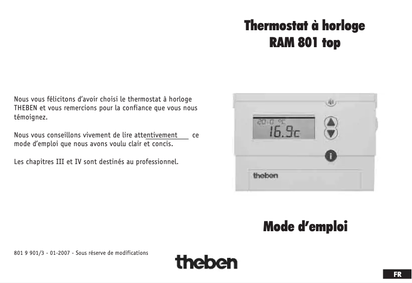 Página 1 del manual Manual de usuario Theben RAM 801 top