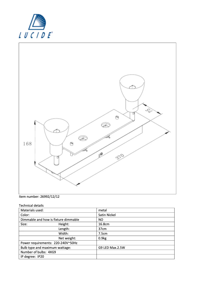 Page n°1 - Manuel utilisateur Lucide Kolla LED
