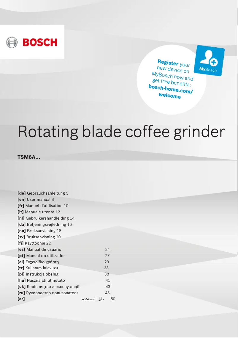 Página 1 del manual Manual de usuario Bosch MKM6003NGB