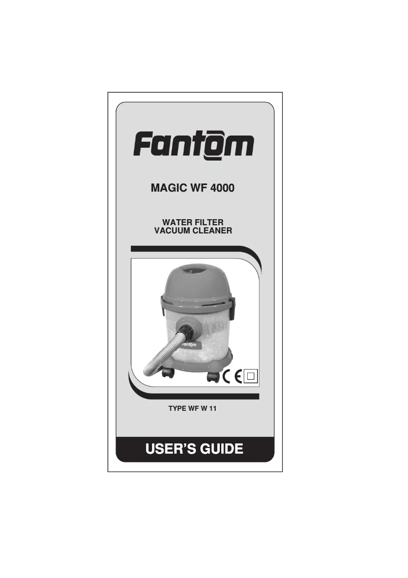 Page 1 de la notice Manuel utilisateur Fantom Magic WF 4000
