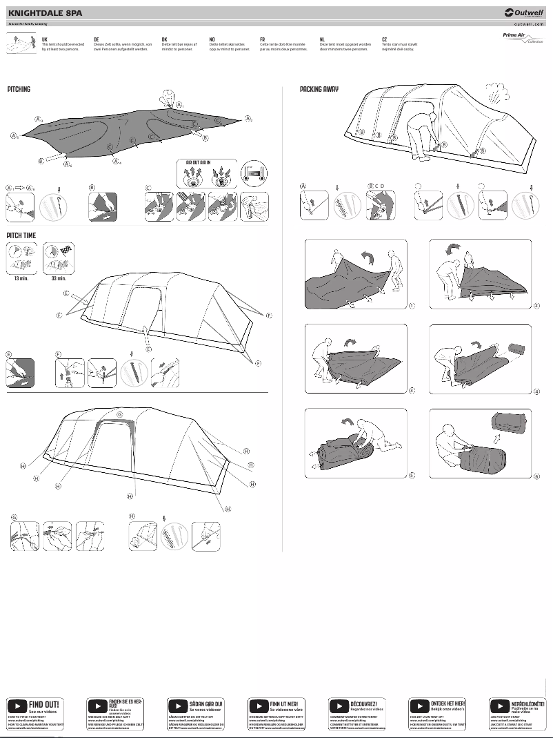 Page 1 de la notice Mode d'emploi Outwell Knightdale 8PA