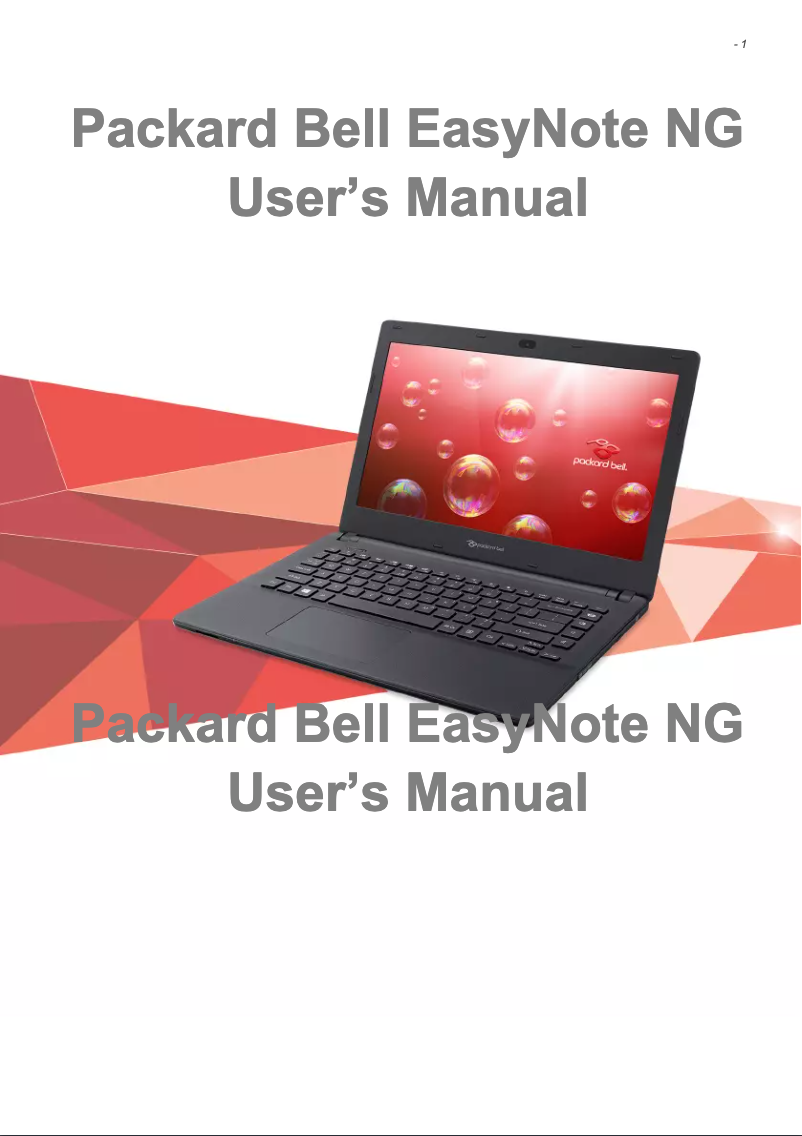 Page n°1 - Manuel utilisateur Packard Bell EasyNote NG