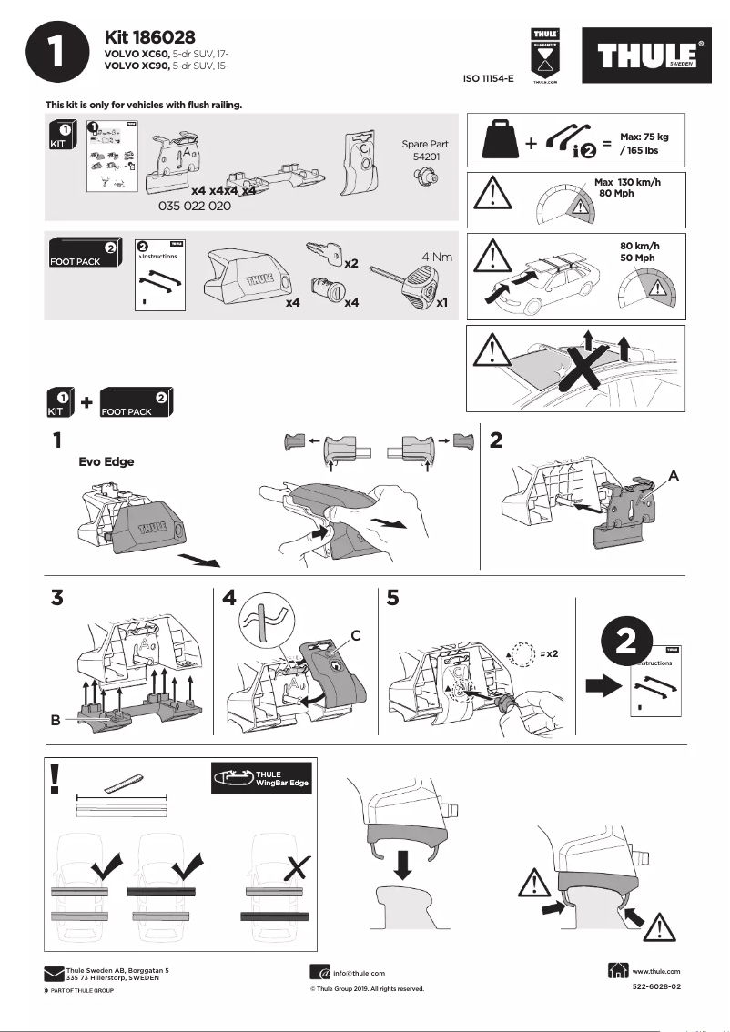 Page n°1 - Manuel utilisateur Thule Kit 186028