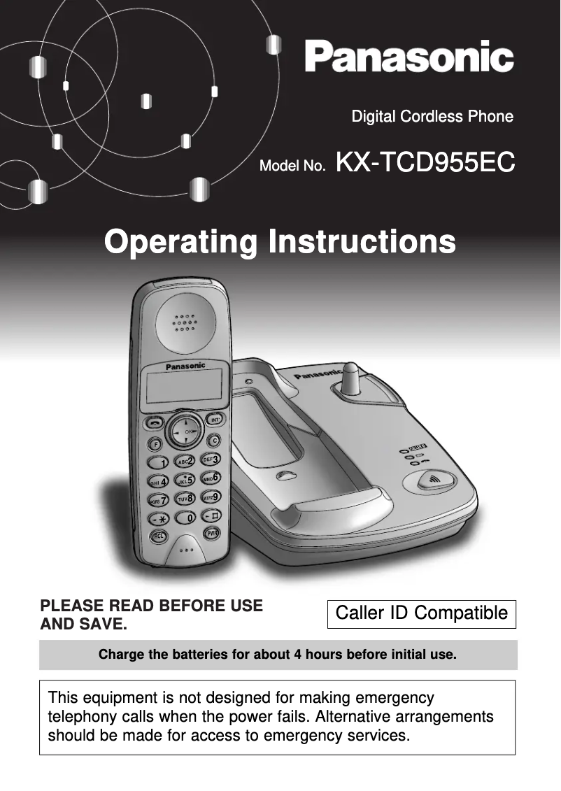 Imagen de la primera página del manual del dispositivo KX-TCD955