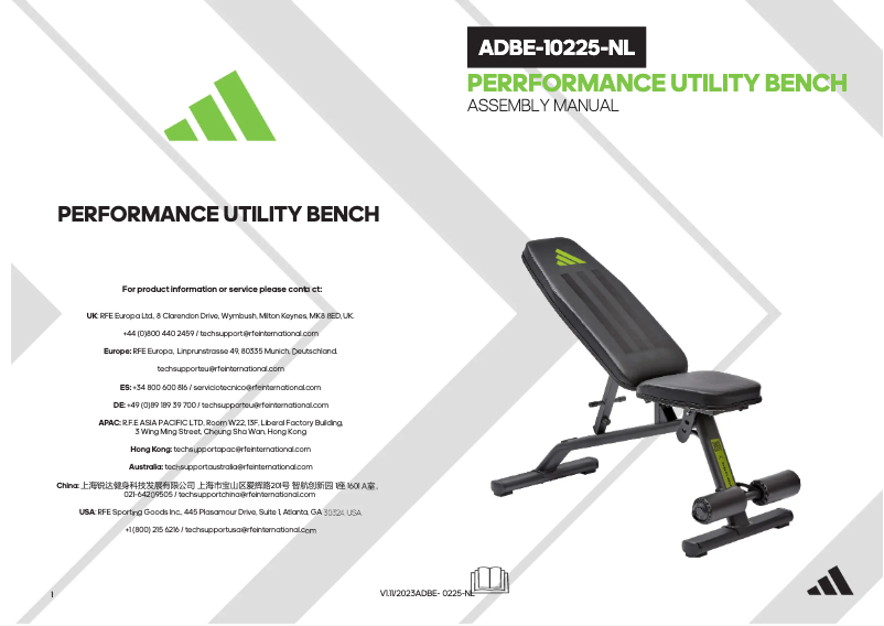 Page 1 de la notice Manuel utilisateur Adidas ADBE-10225-NL