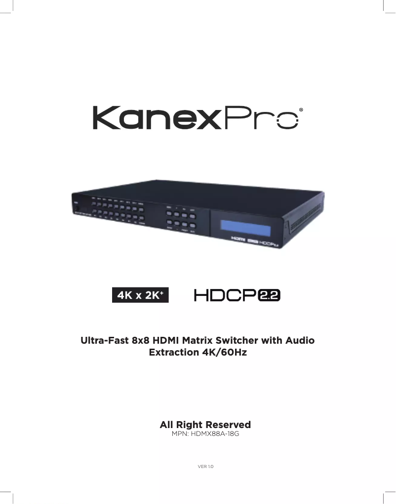 Página 1 del manual Manual de usuario KanexPro HDMX88A-18G