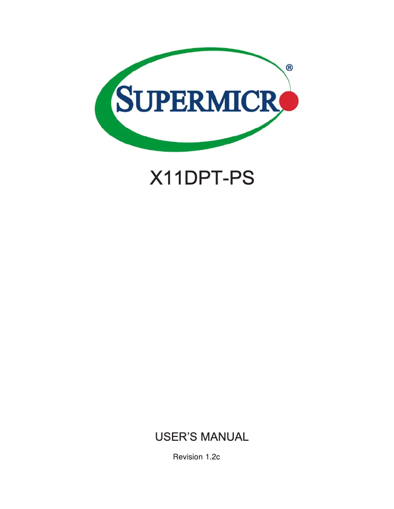 Page n°1 - Manuel utilisateur Supermicro X11DPT-PS