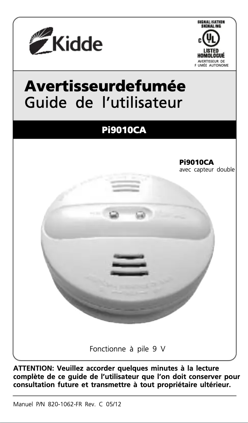 Image de la première page du manuel de l'appareil Pi9010CA