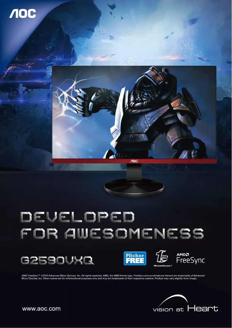 Página 1 del manual Catálogo AOC G2590VXQ