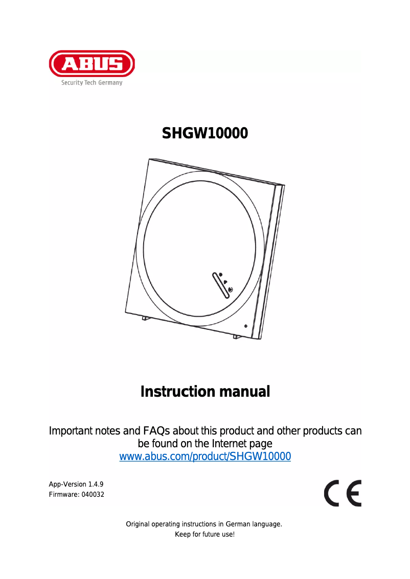 Image de la première page du manuel de l'appareil Z-Wave Gateway