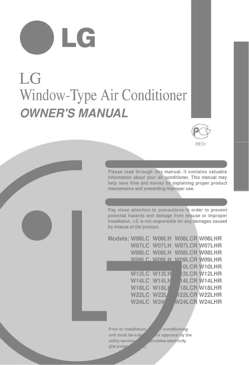 Page n°1 - Manuel utilisateur LG W12LHR