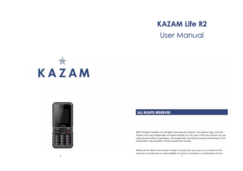Page 1 de la notice Manuel utilisateur Kazam Life R2