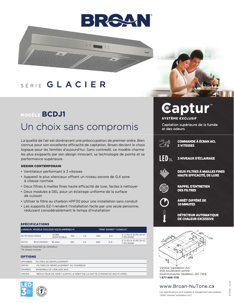 Page n°1 - Brochure Broan BCDJ130SS