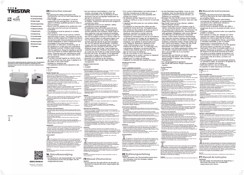 Image de la première page du manuel de l'appareil KB-7424FI