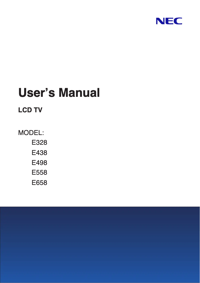 Page 1 de la notice Manuel utilisateur NEC MultiSync E498