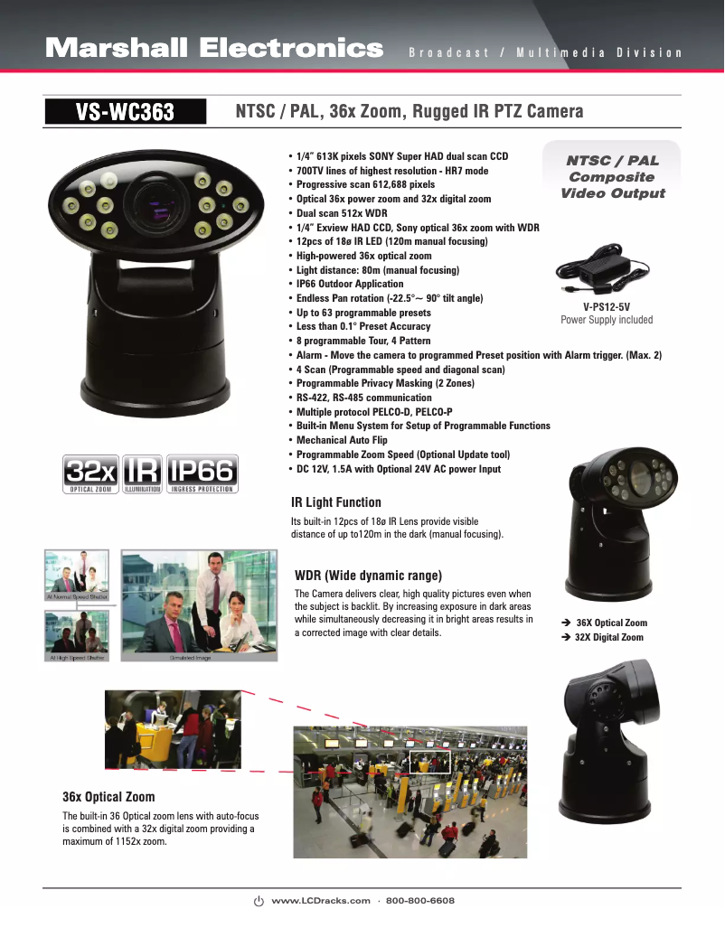 Page n°1 - Manuel utilisateur Marshall Electronics VS-WC363