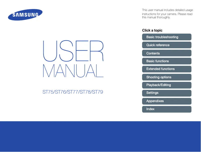 Page 1 de la notice Manuel utilisateur Samsung ST75