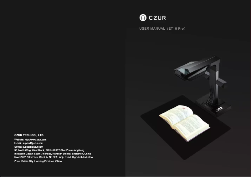 Page n°1 - Manuel utilisateur CZUR ET18 Pro