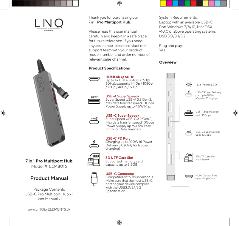 Page n°1 - Manuel utilisateur Linq LQ48016