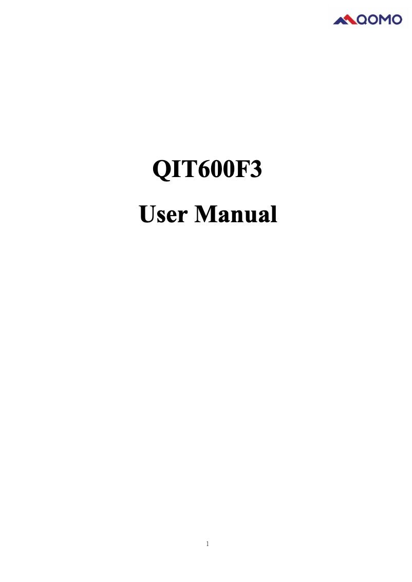 Page n°1 - Manuel utilisateur QOMO QIT600