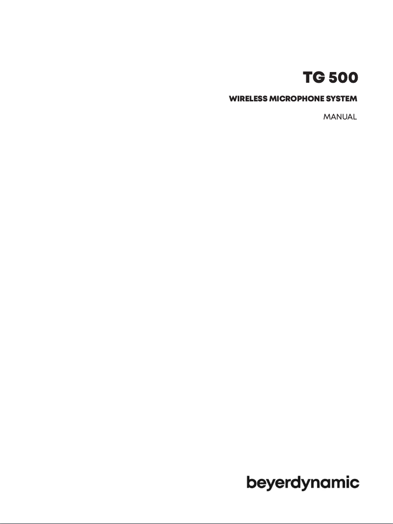 Page 1 de la notice Manuel utilisateur Beyerdynamic TG 500