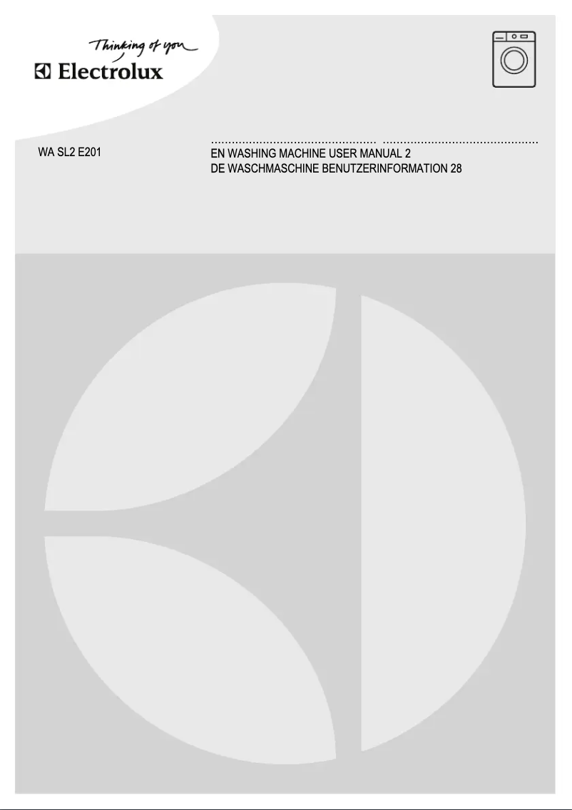 Page n°1 - Manuel utilisateur Electrolux WASL2E201