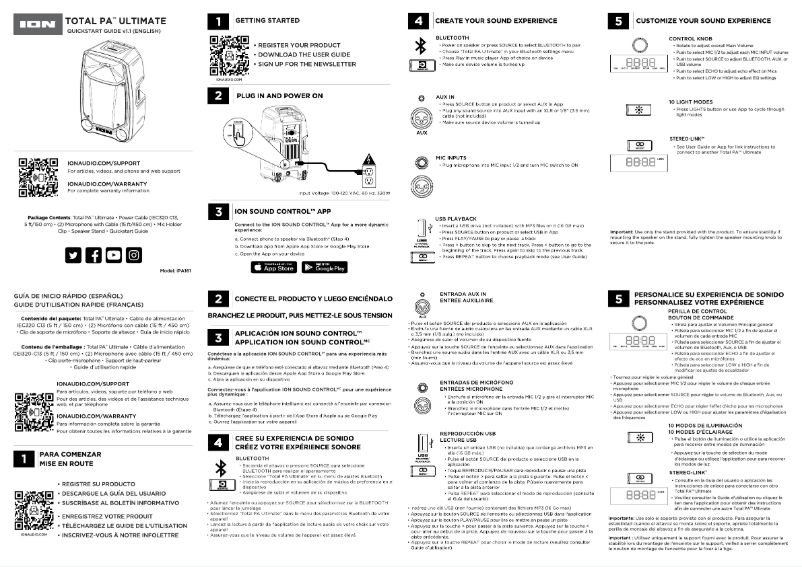 Page n°1 - Guide de démarrage rapide ION Total PA Ultimate