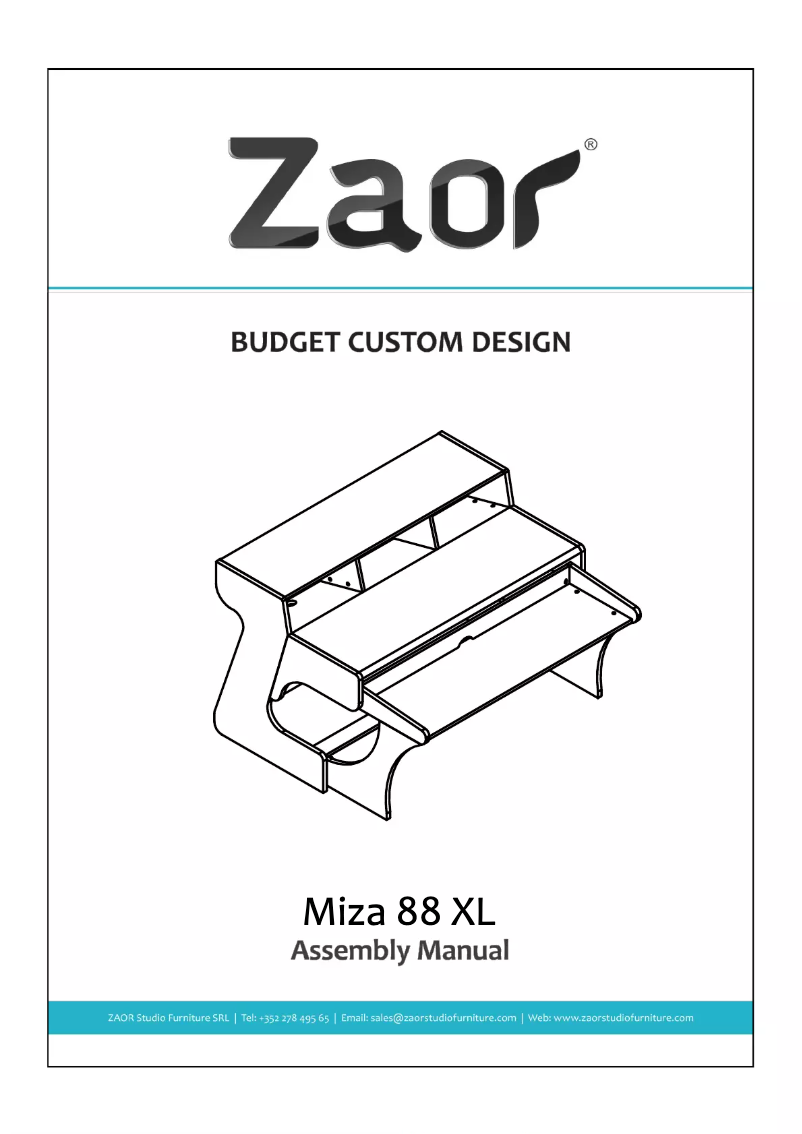 Page 1 de la notice Manuel utilisateur Zaor Miza 88 XL