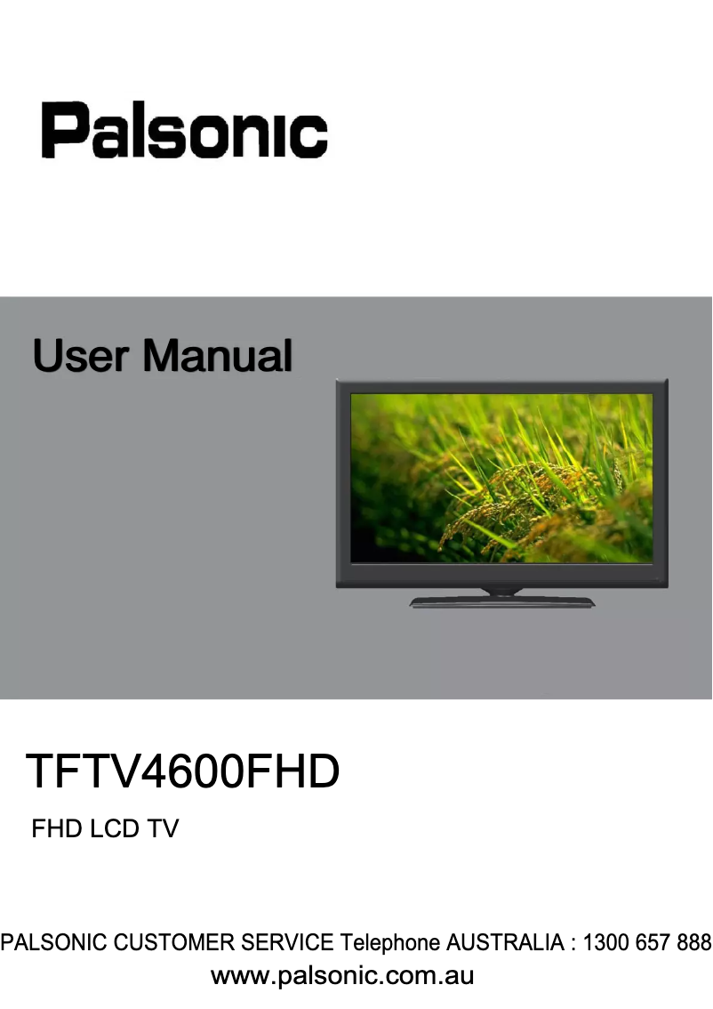 Page n°1 - Manuel utilisateur Palsonic TFTV4600FHD