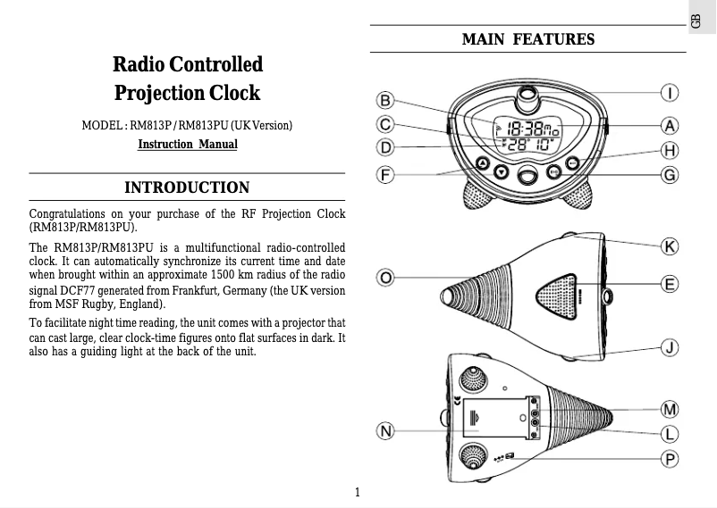 Page n°1 - Manuel utilisateur Oregon Scientific RM813