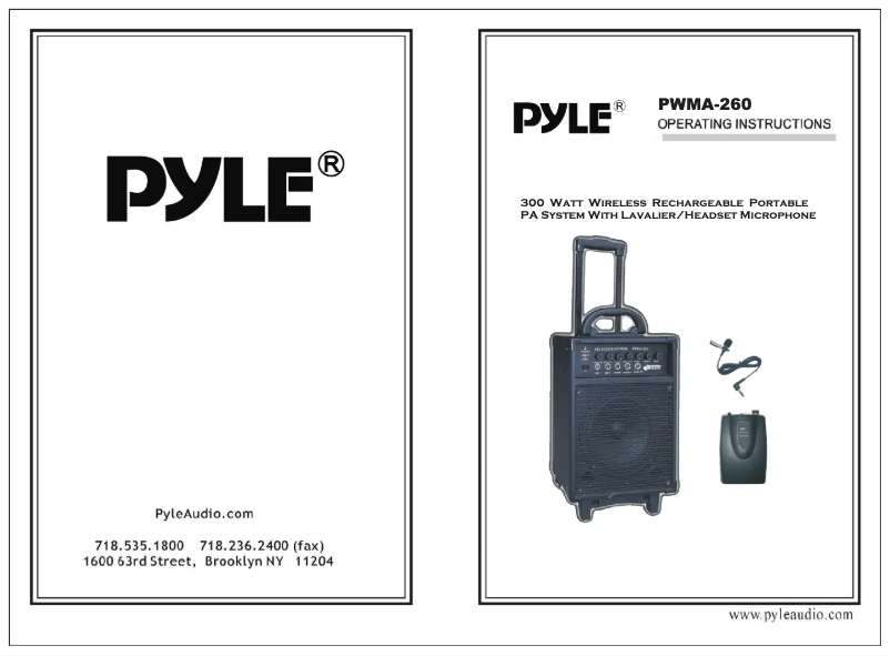 Page n°1 - Manuel utilisateur Pyle PWMA260