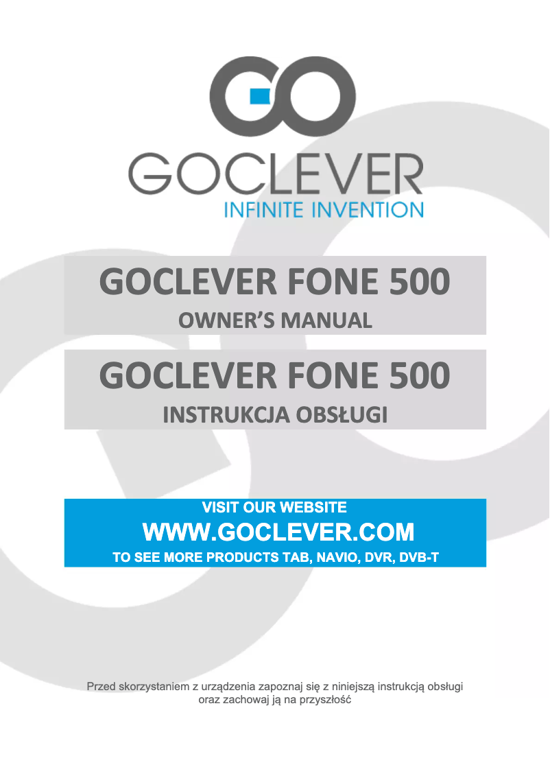 Page 1 de la notice Manuel utilisateur GoClever FONE 500