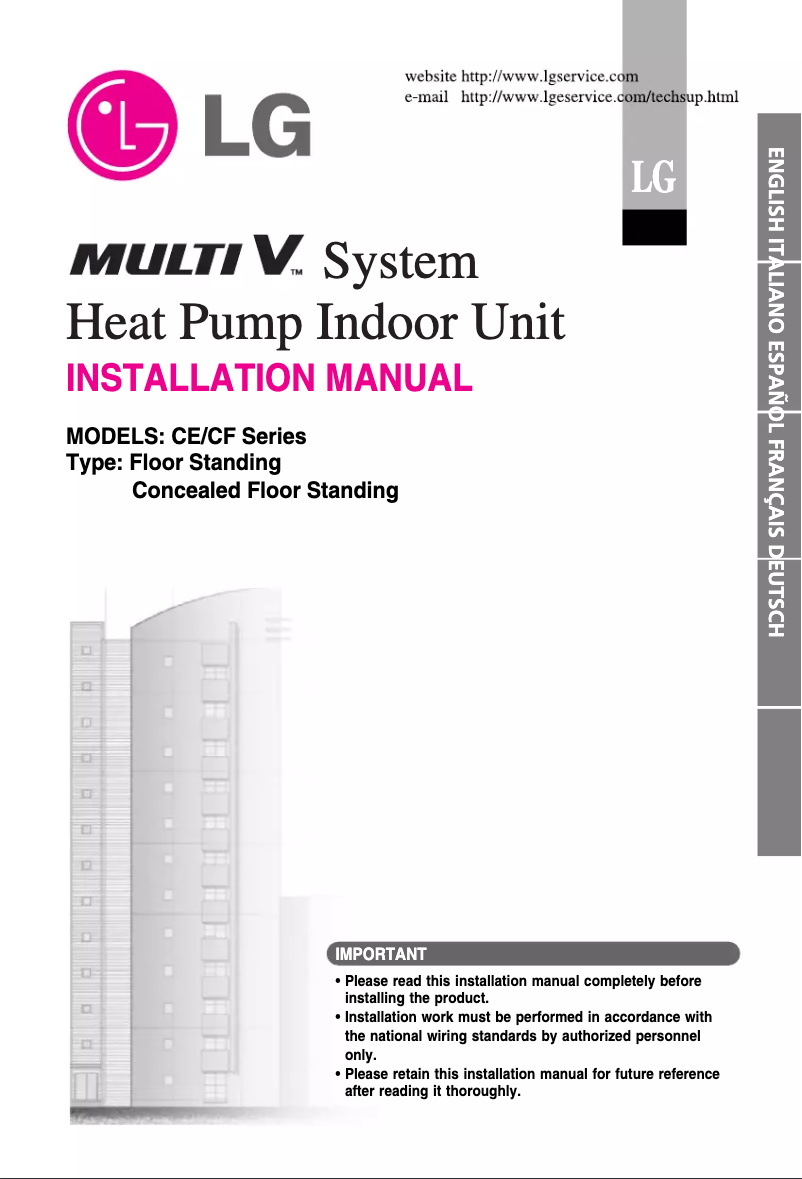 Page n°1 - Manuel utilisateur LG ARNU18GCFA1